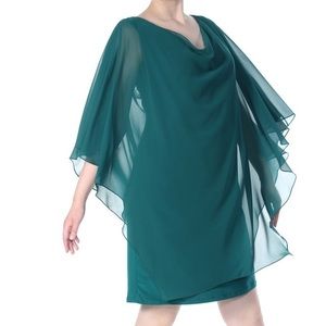Betsy & Adam Kimono Overlay Green Dress Soze 16W